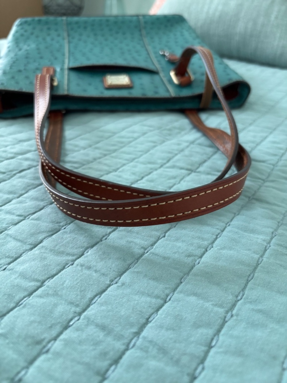 Dooney & Bourke Turquoise Small Lexington Bag - Picture 10 of 13